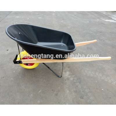 100L big plastic tray and 4.00-8 puncture proof PU foam wheel wheelbarrow