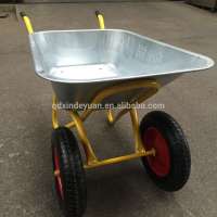 Double wheel construction tools galvernized tray wheelbarrow