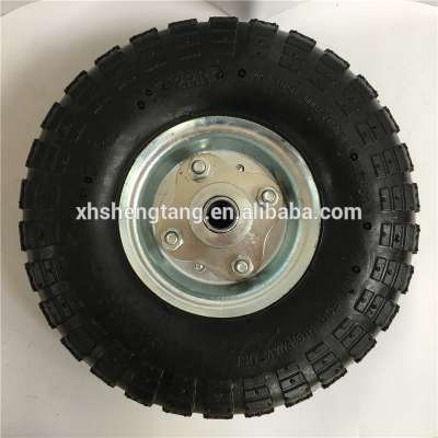 The most popular 10 inch air rubber tire with galvanized rim