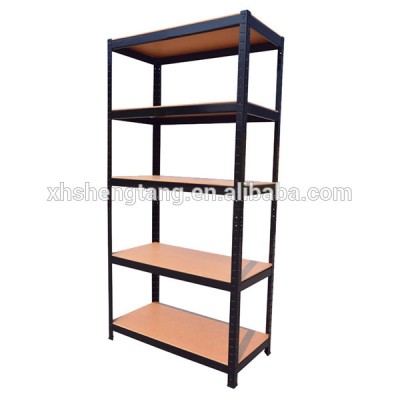 Black Steel Storage Rack 5 Adjustable Shelves